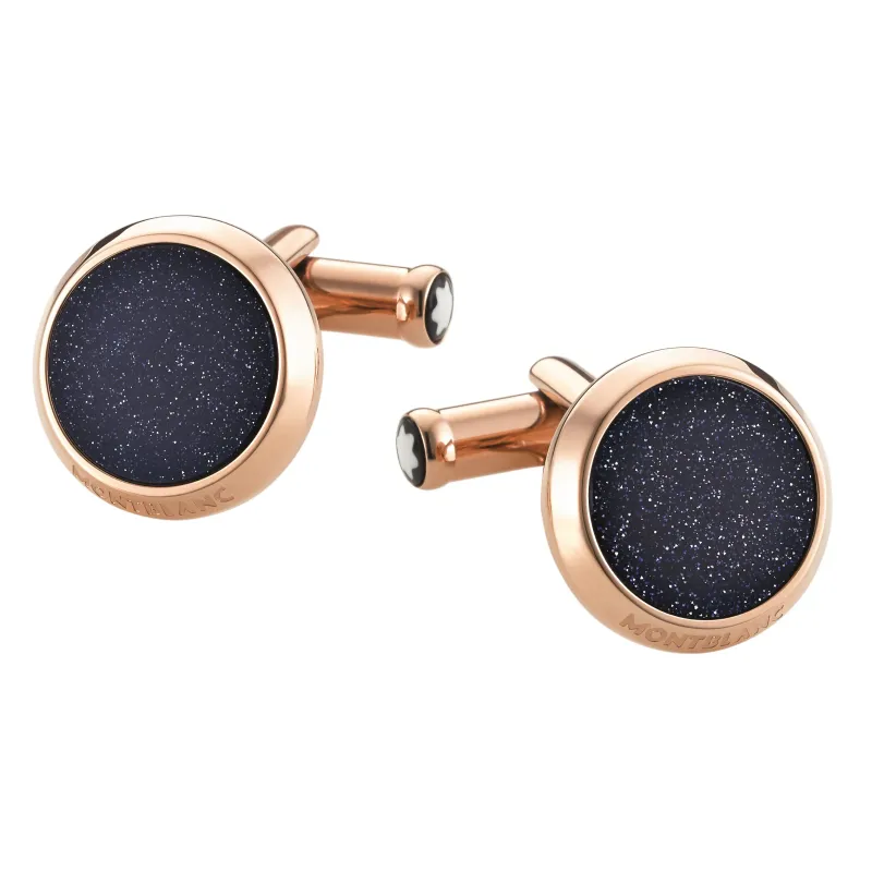 Montblanc Jewlery Cuff Links, Round, Stainless Steel 5N PVD 112908