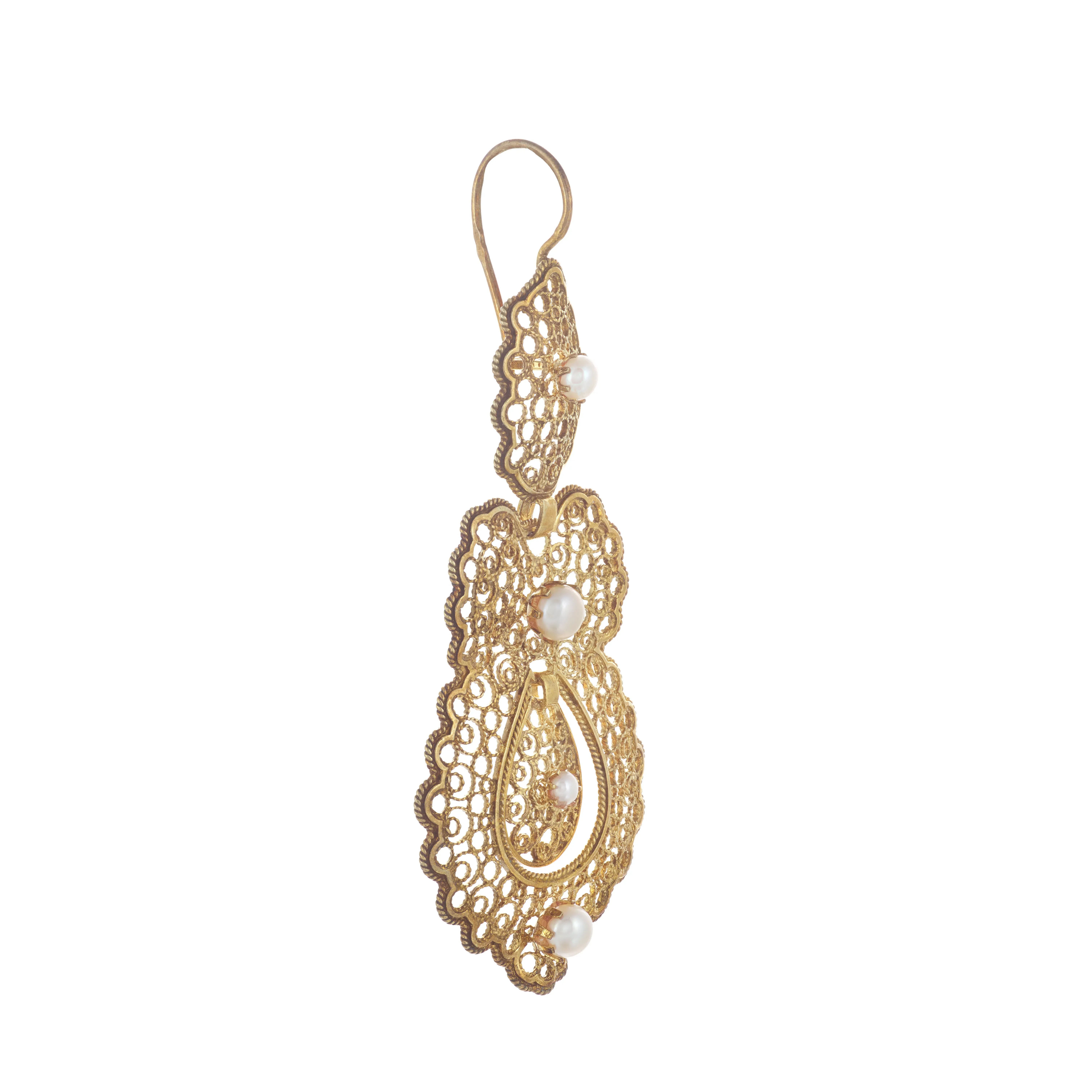 Image Gold Silver Filigree Earrings