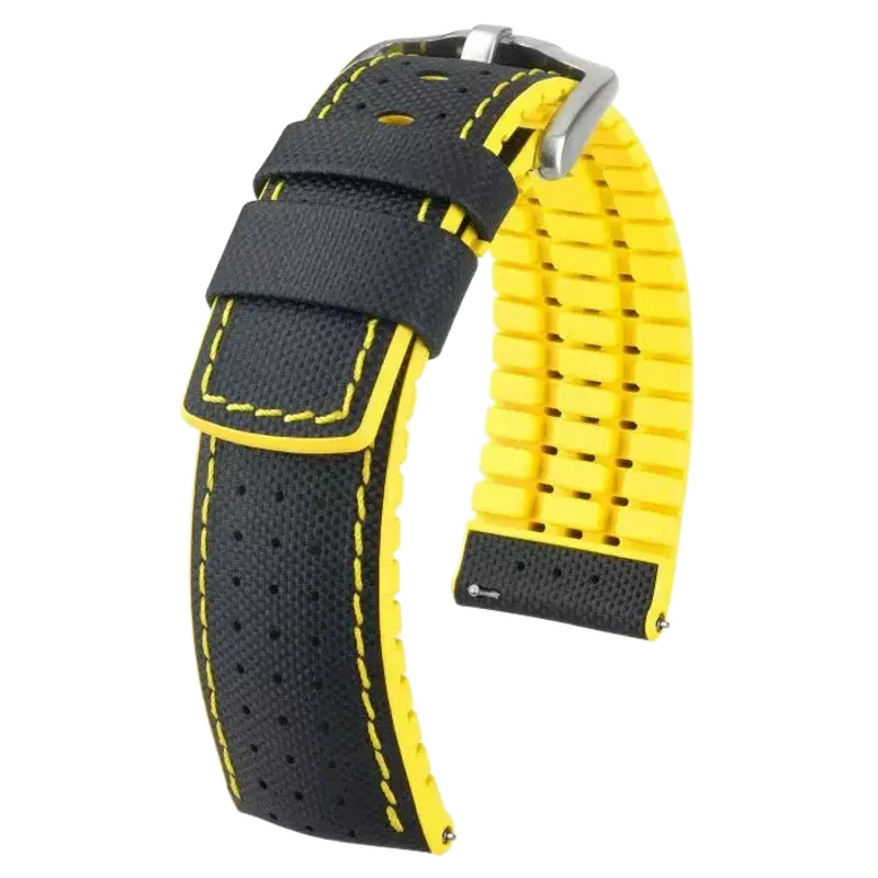 Hirsch Bracelete Robby Preto/Amarelo L 0917294050-4-24