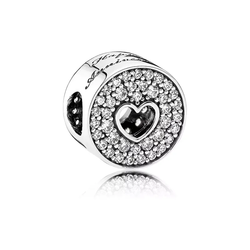 Pandora Conta Aniversário Pavé e Coração 791977CZ