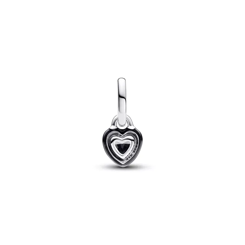 Pandora Heart sterling silver mini dangle with black crystal and bla 793042C01
