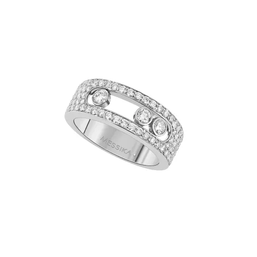 Anel Move Ouro Branco com Diamantes