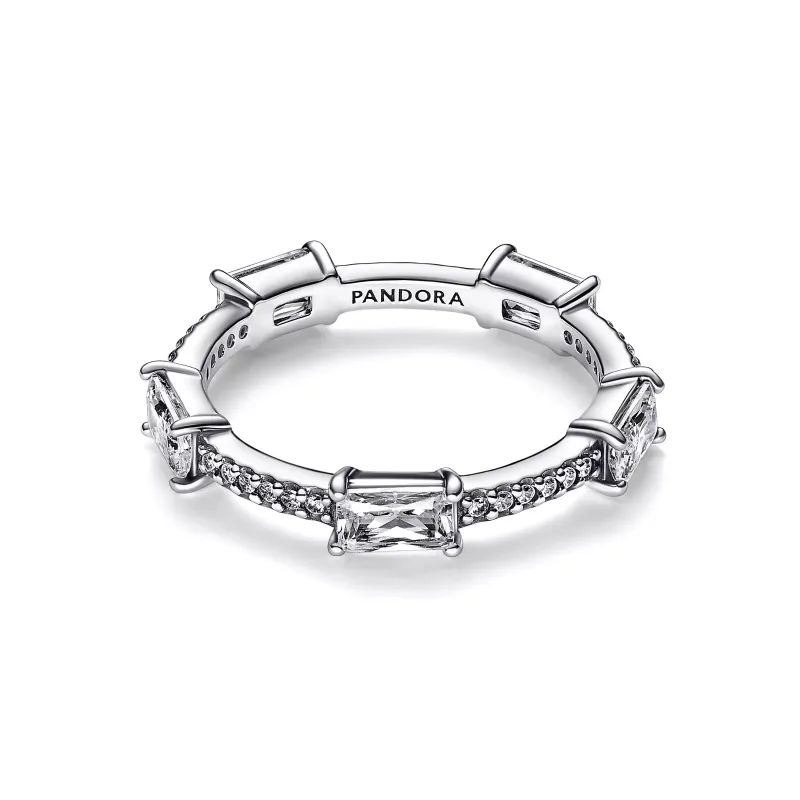 Pandora Rectangular Bars Sparkling Pavé Ring 192397C01-52