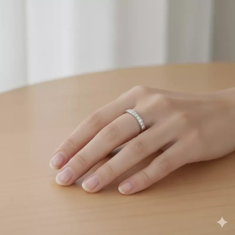 Marcolino Caliber White Gold Memory Ring with Diamonds FA9116-14