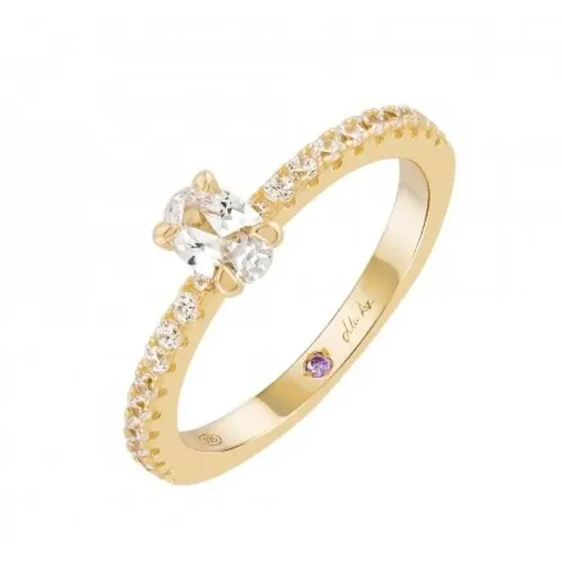 Unike Anel Mia Rose Oval Solitaire Golden UK.AN.1204.0466