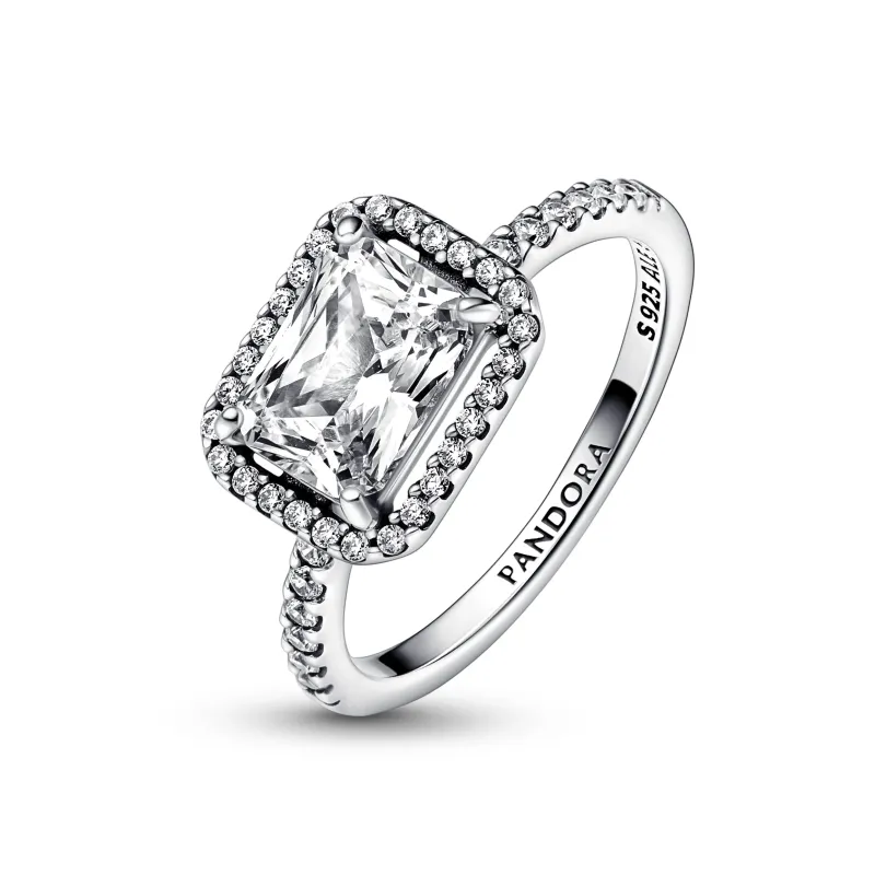 Pandora Anel Rectangular Sparkling Halo 192391C01-56