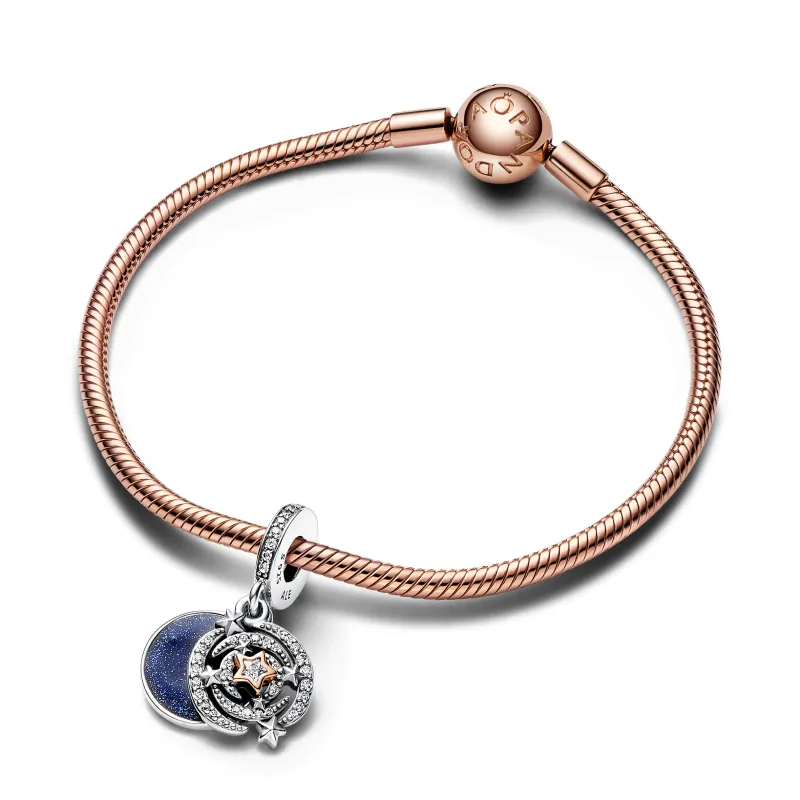 Pandora Shooting star sterling silver and 14k rose gold-plated doubl 782975C01