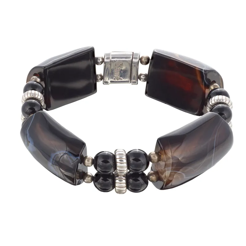 Marcolino Pulseira Carmela Del Pizzo Prata e Agate B3746N