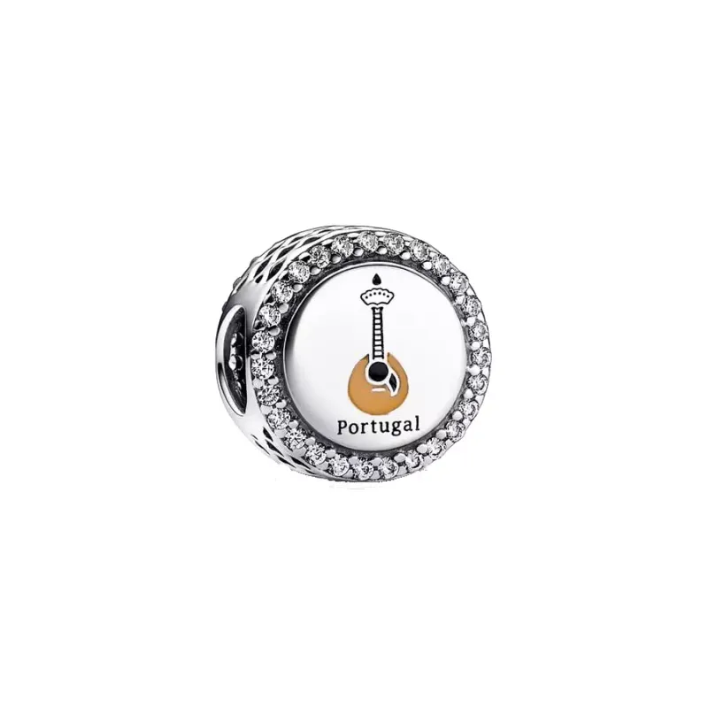 Pandora Portuguese guitar sterling silver charm with clear cubic zir 792016CZ_E056