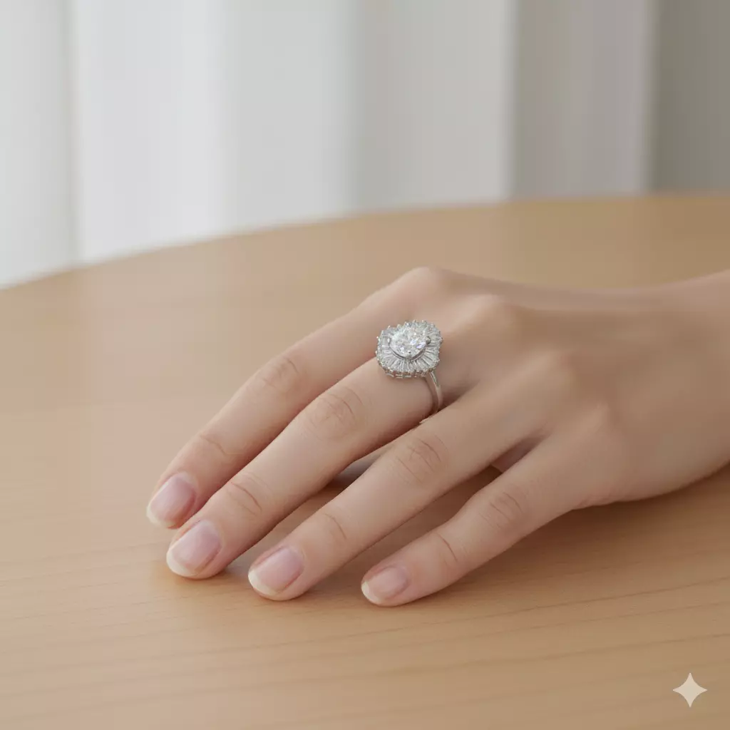 White Gold Ring with Diamonds