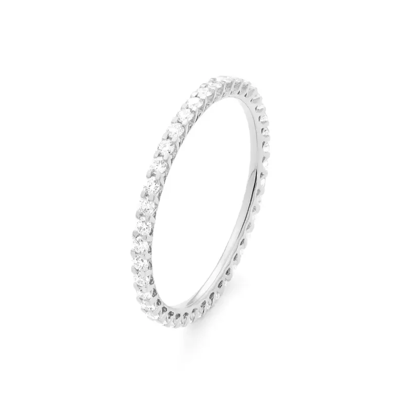Marcolino Aliança Ouro Branco com Diamantes FAL5067-14