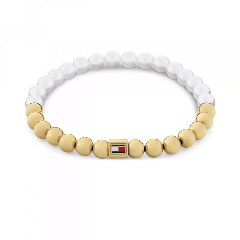 Tommy Hilfiger Pulseira Pérolas Branca e Dourada 2780962