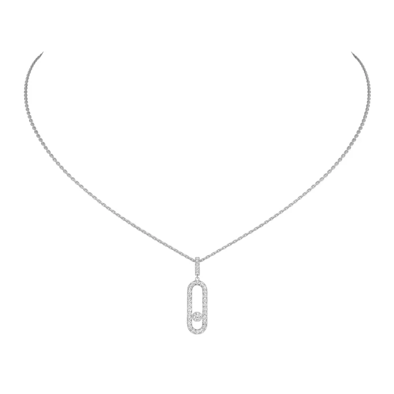 Messika Necklace Move Uno Lucky Move White Gold with Diamonds MEK01FI12058WG