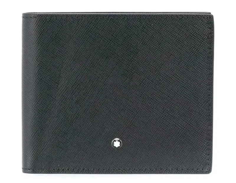 Montblanc Sartorial Wallet, Leather, Jacquard, Preta, 4 Cartões 126266