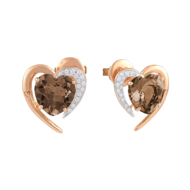 K Di Kuore Earrings with Diamonds and Quartz 462170