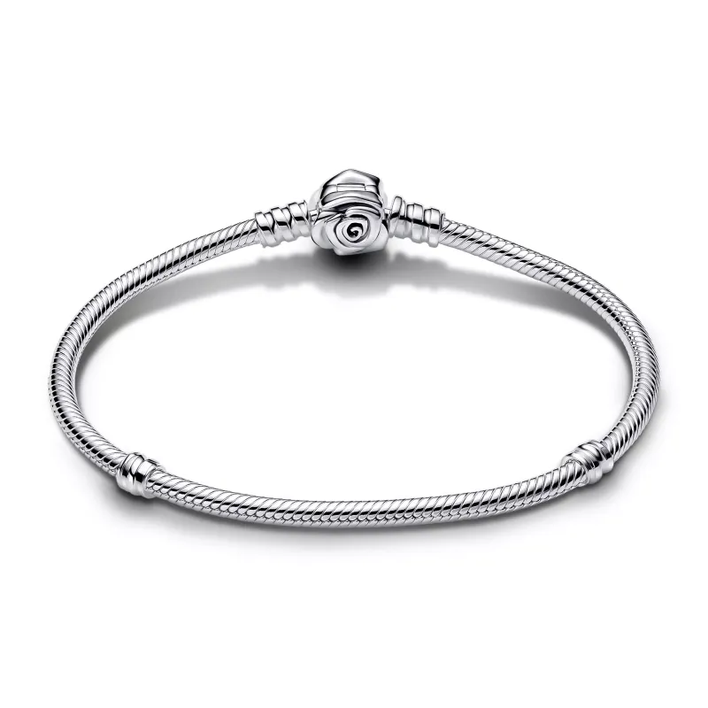 Pandora Pulseira Moments Snake fecho Rosa em Flor 593211C00-18