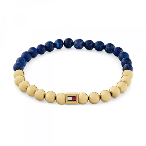 Imagem Pulseira Pérolas Azul e Dourada