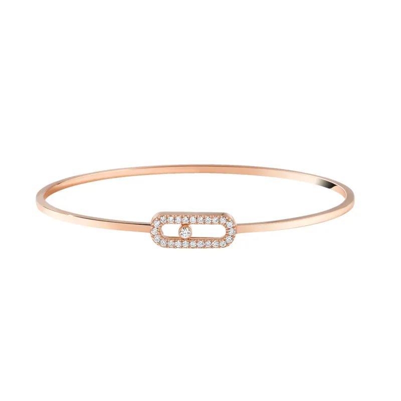 Messika Move Uno Pavé Flex Pink Rose Bangle MEK43PU11134PGS