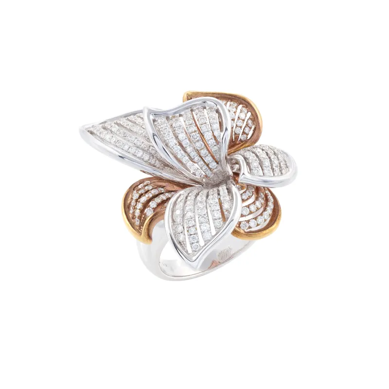 Marcolino Anel Ouro Branco e Ouro Rosa 89251