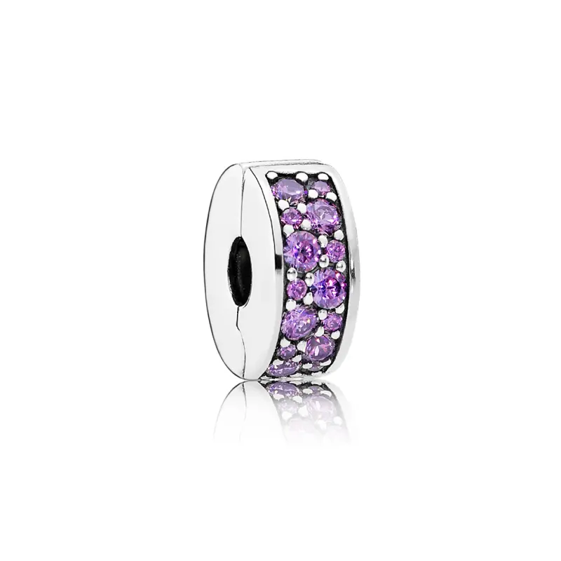 Pandora CLIP AG C/PAVÉ ZIRC ROXO 1,9g 791817CFP