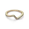 Wave 14k gold-plated ring with clear cubic zirconia          162539C01-54