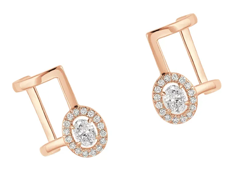 Messika Brincos Glam Azone ouro rosa com diamantes MEK.22.BR.06174.PG