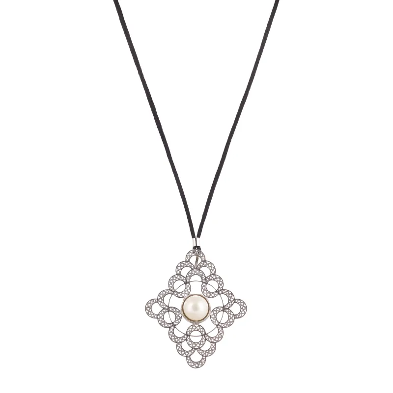 Marcolino Colar Filigrana em Prata com Pérola 01CL-PB0225P