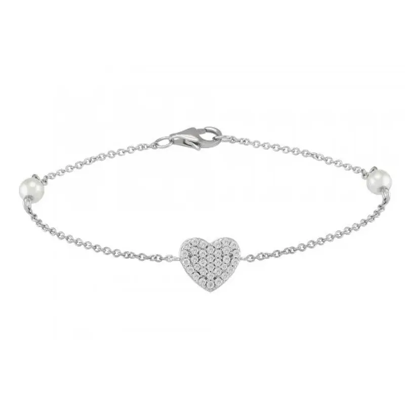 Unike Pulseira Classy Heart Pearls UK.PU.1204.0036