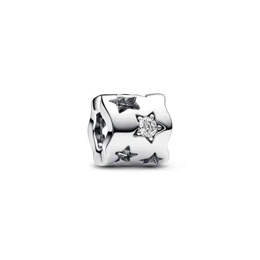 Pandora Cut-out star sterling silver charm with clear cubic zirconia 792827C01