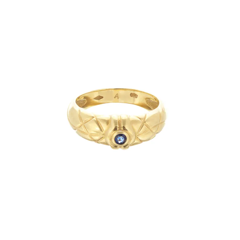 Marcolino Anel Ouro Amarelo com Safira 301196