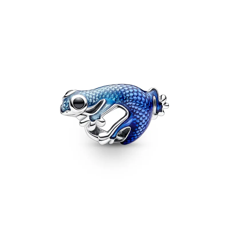 Pandora Gecko sterling silver charm with black crystal and shaded tr 792701C01