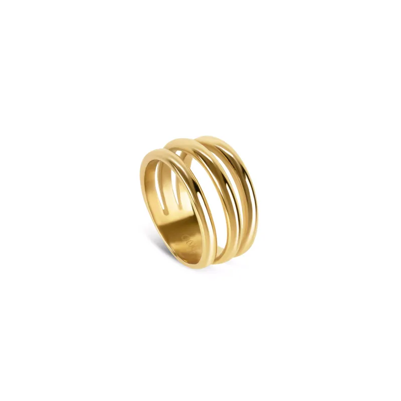 One Lady´s Luminous Triple Gold 8 Ring OJLR02G-8