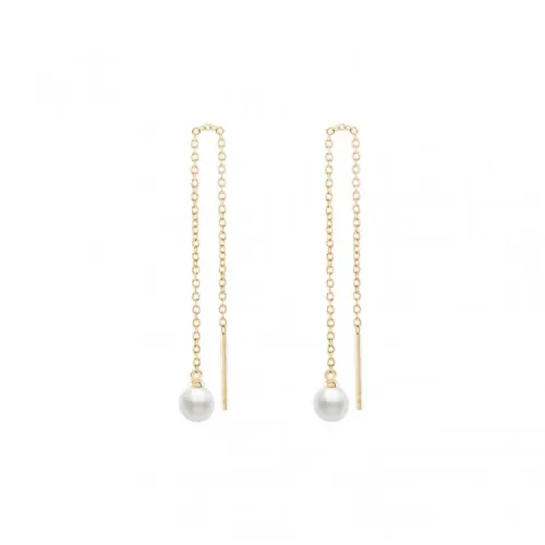 BRINCOS UNIKE PEARLS CHAIN GOLD