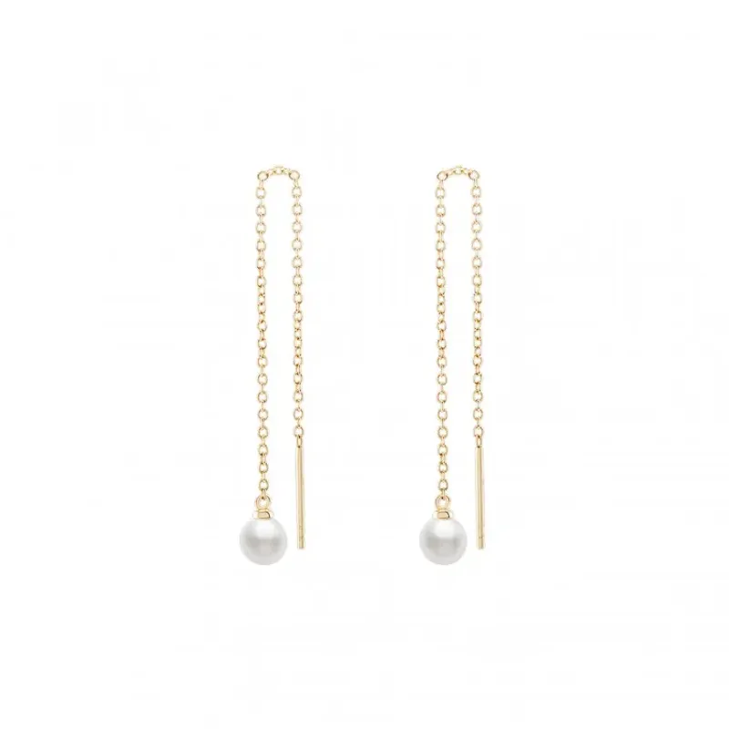 Unike Brincos Pearls Chain Golden UK.BR.1204.0155