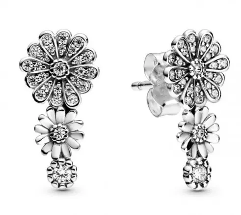 Sparkling daisy flower trio deals stud earrings pandora