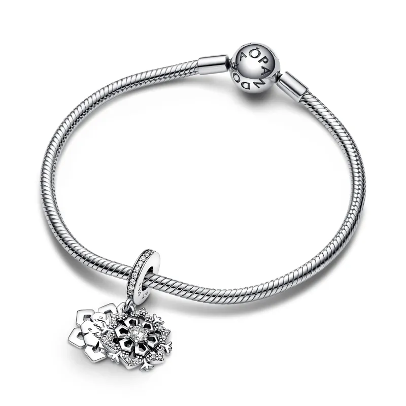 Pandora Sparkling Snowflake Double Dangle Charm 792355C01