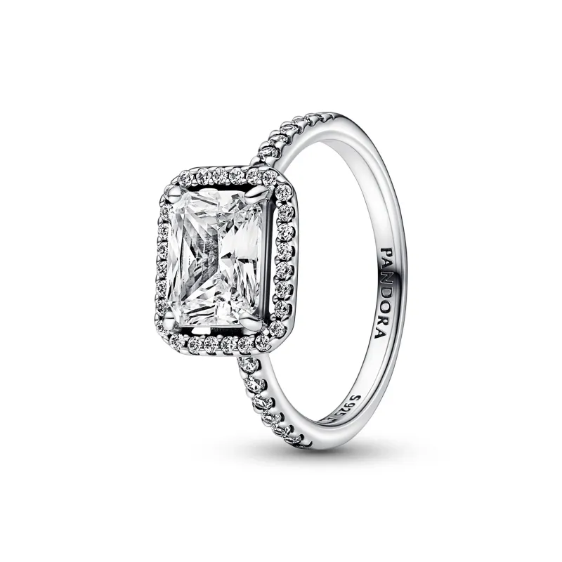 Pandora Anel Rectangular Sparkling Halo 192391C01-56