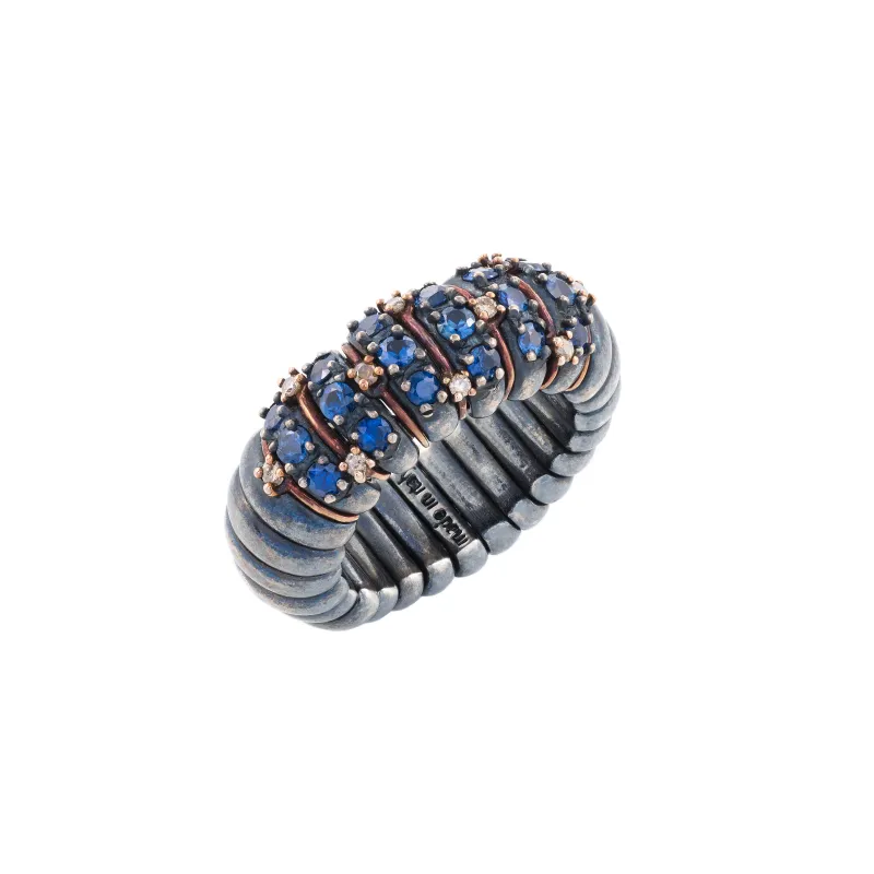 Marcolino Anel Ouro Amarelo com Safira A6761A05