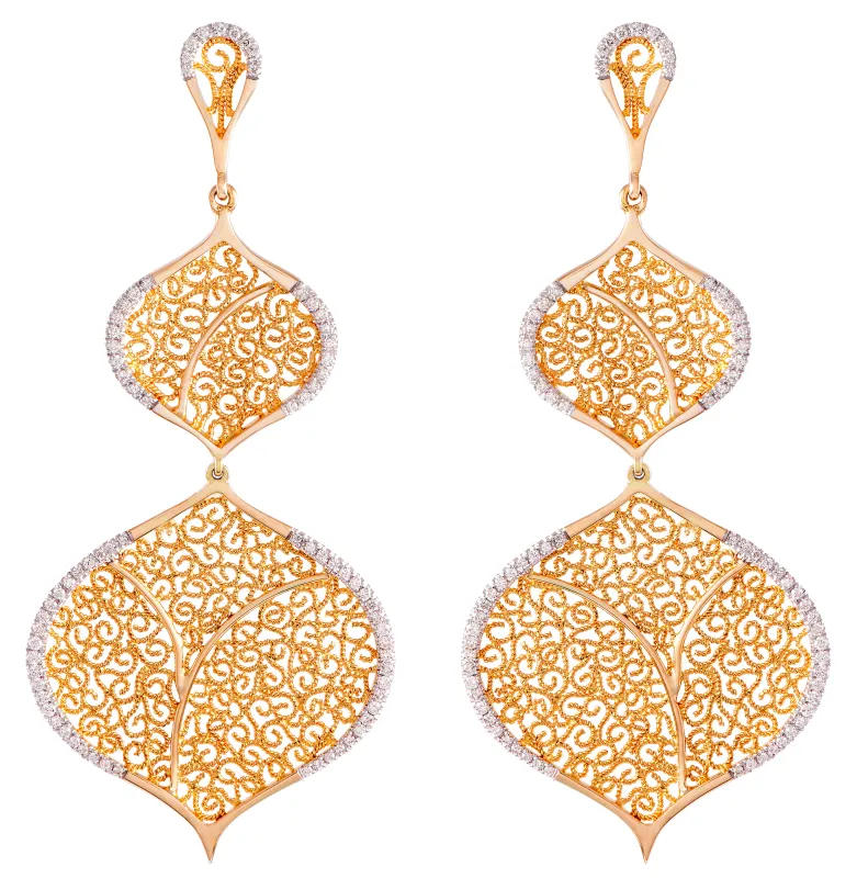 Eleutério Brinco Ouro Amarelo 102 Diamantes 1,10 Cts BROA0159