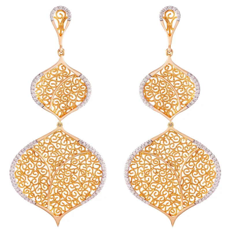 Eleutério Brinco Ouro Amarelo 102 Diamantes 1,10 Cts BROA0159