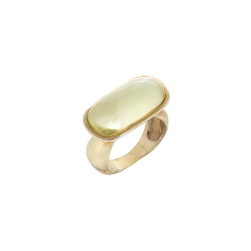 Image Golden Silver Ring with Lemon Stone