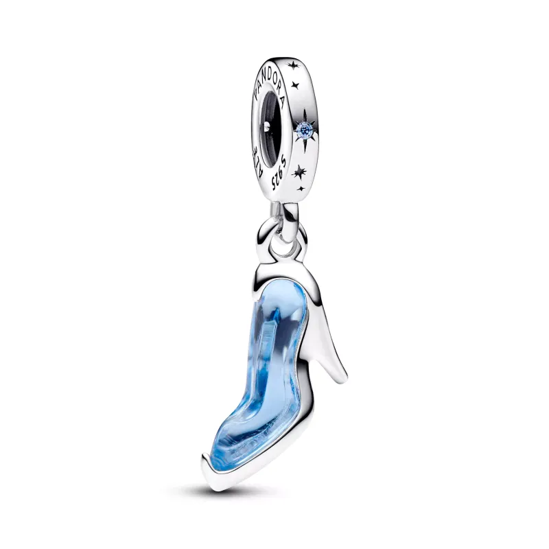 Pandora Disney Cinderella shoe sterling silver dangle with fancy lig 793071C01