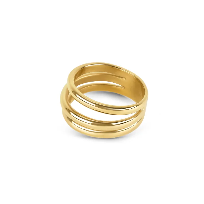 One Lady´s Luminous Triple Gold 8 Ring OJLR02G-8