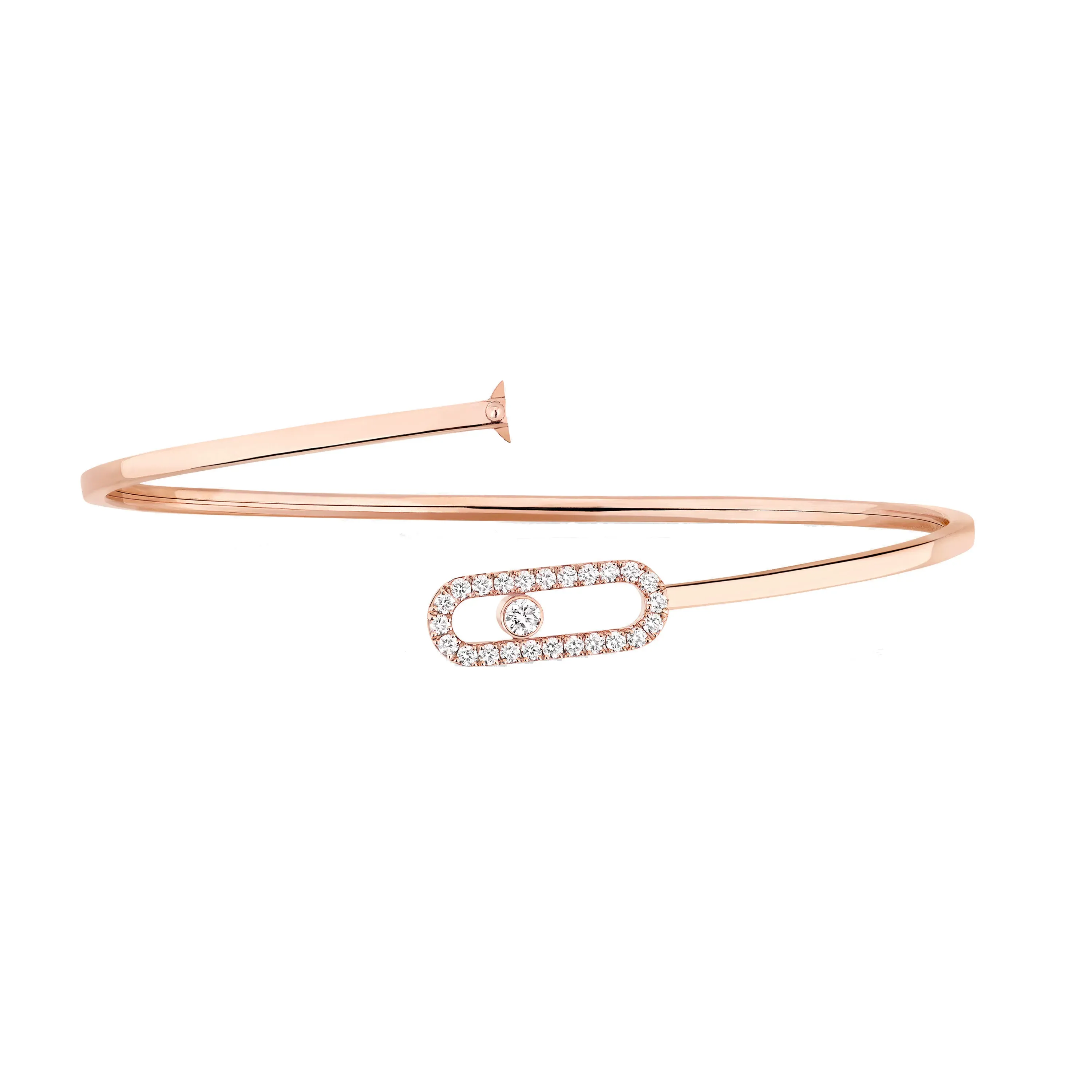 Image Move Uno Pavé Flex Rose Gold Bracelet with Diamonds