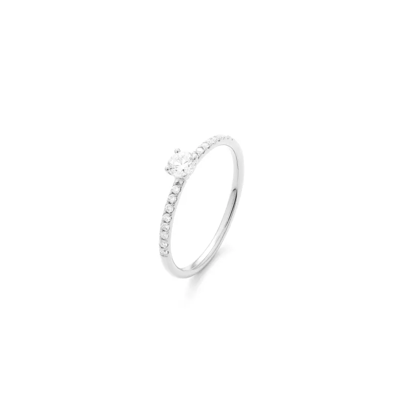 Marcolino Anel Ouro Branco com Diamantes FA6476-14