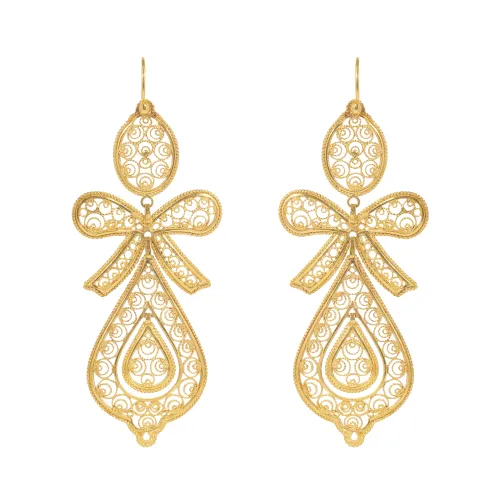 Image Yellow Gold Filigree Earrings