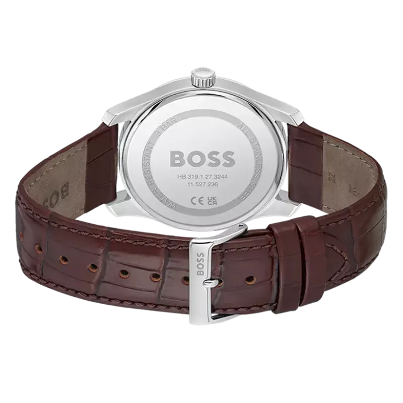 Boss Principle Silver/Brown Calfskin 1514114