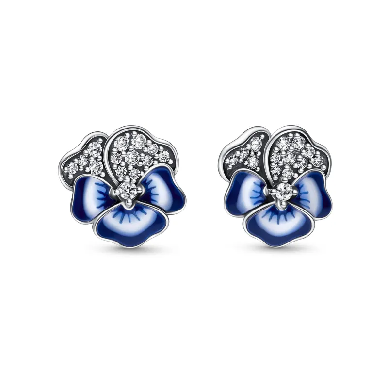 Pandora Pansy sterling silver stud earrings 290781C01