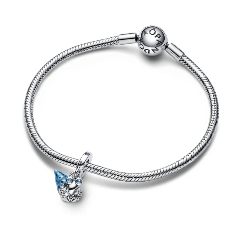 Pandora Hermit crab sterling silver dangle with stellar blue, icy gr 792700C01