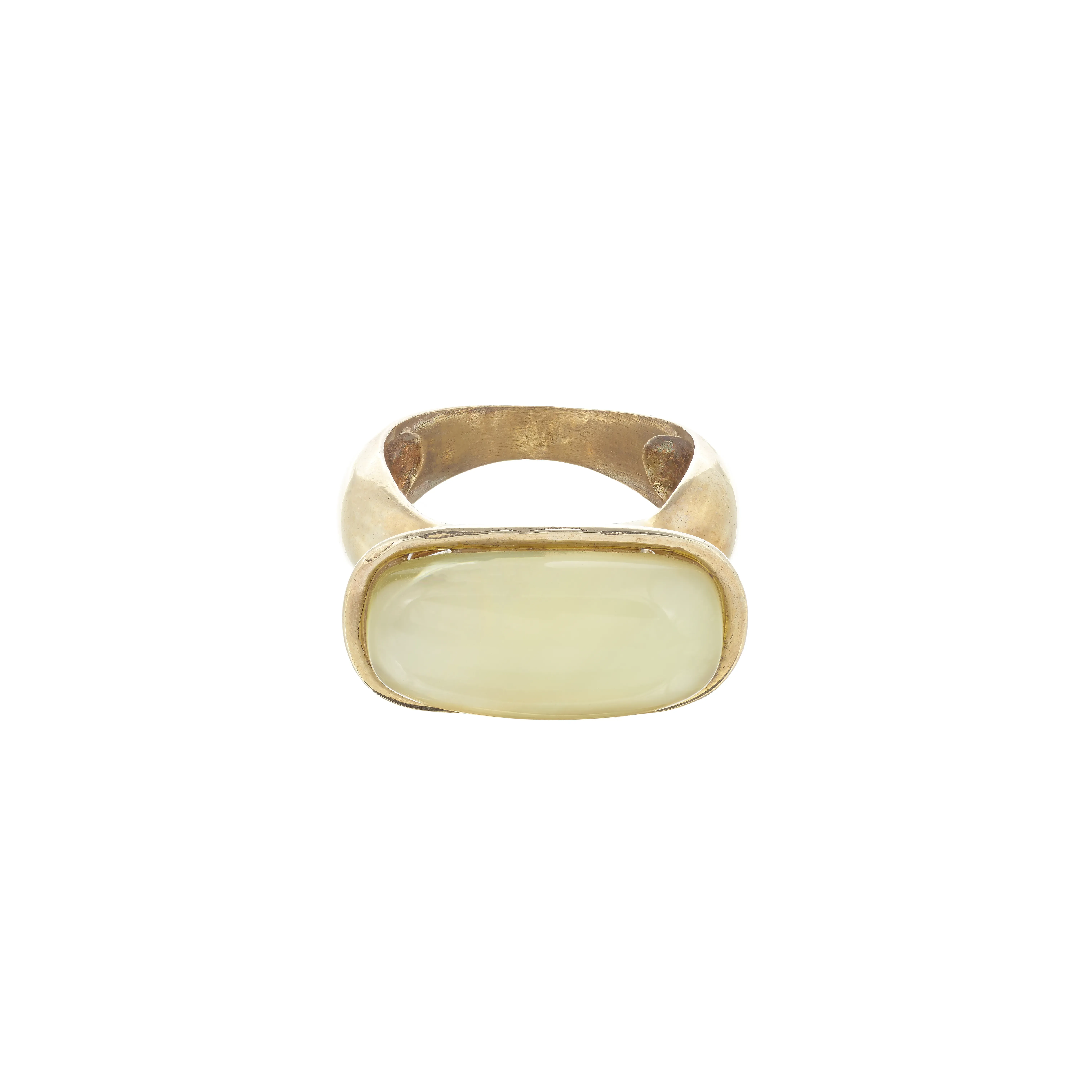 Image Golden Silver Ring with Lemon Stone